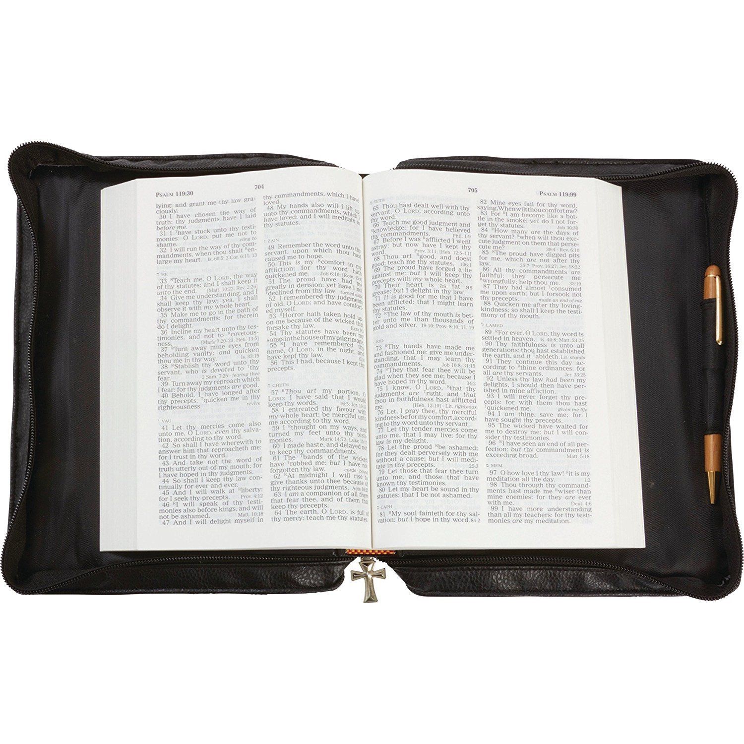 Womens Genuine Leather Embossed Bible Cover - Image 5